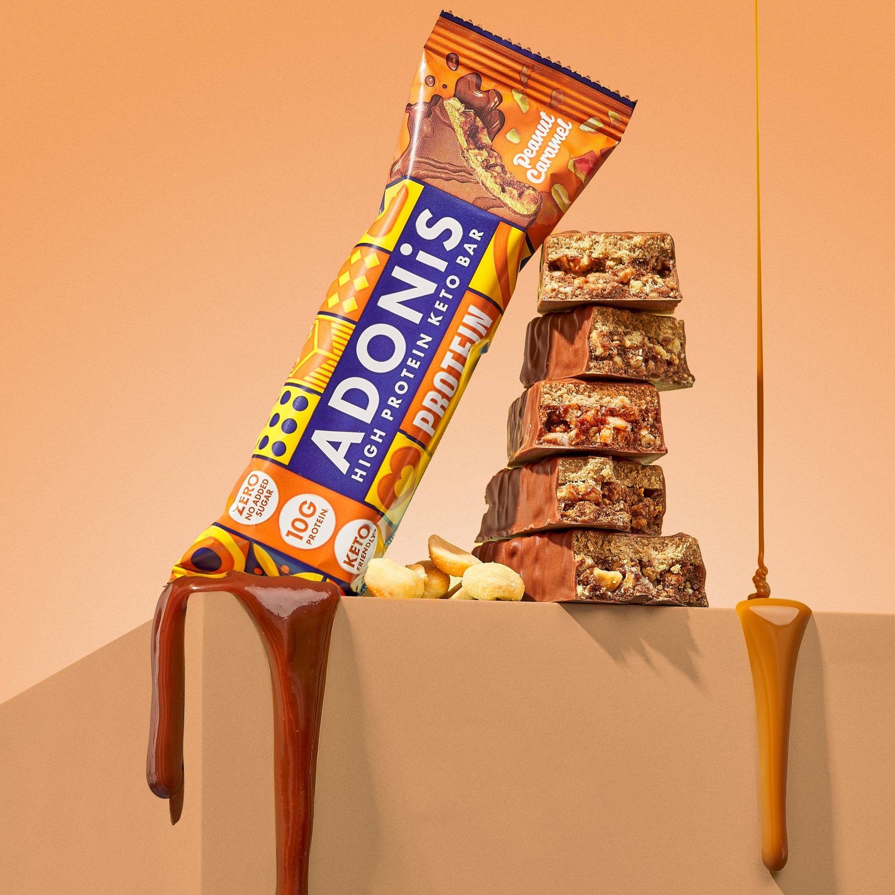 Caramel Peanut Keto High Protein Bars (16x45g)