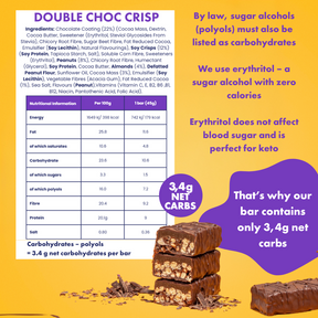 <tc>Double Choc Crisp Keto High Protein Riegel (16x45g)</tc>